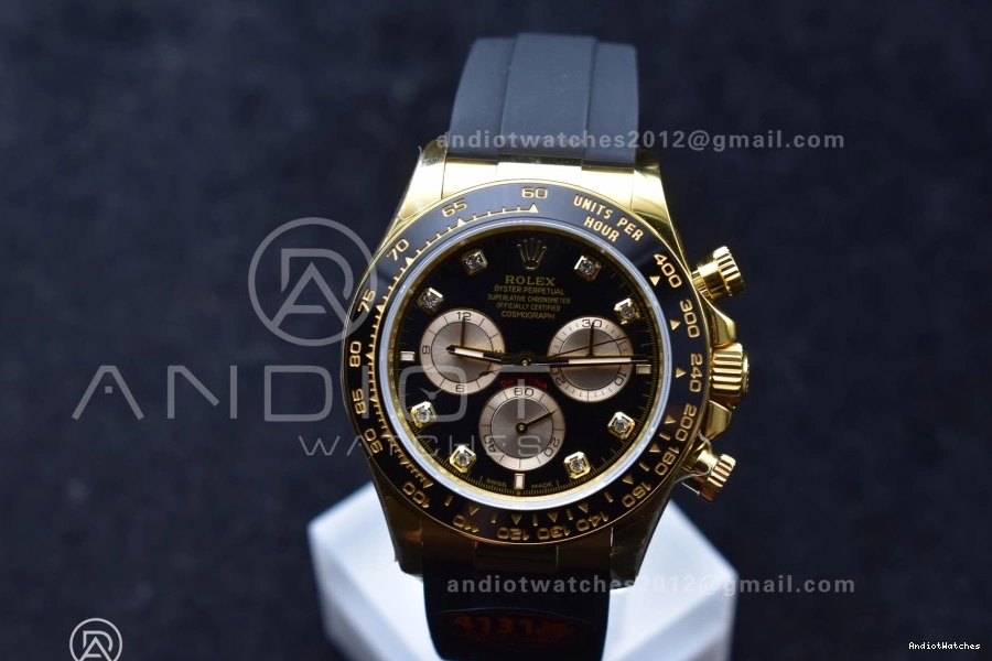 (Weighted) Diamonds Daytona Oysterflex 806 QF 126518 WellDesigned YG SH4131 Black Edition Best V6 Strap on Dial 1:1 0306